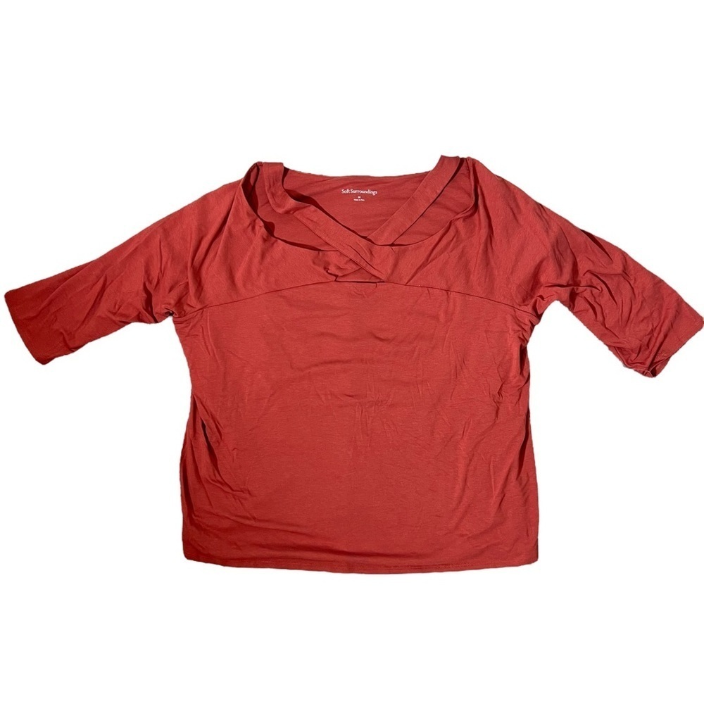 Soft Surroundings Orange Keyhole Criss Cross Shirt, NWT, 3X